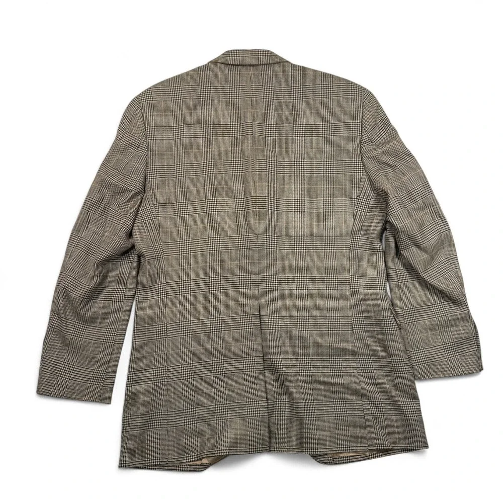 Ralph Lauren Dillards Mens Brown Plaid 100% Wool Blazer 41 Long 41L Sport Jacket